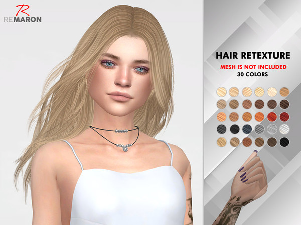 Sims 4 TZ0201 Hair Retexture by remaron at TSR