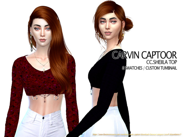 Sims 4 Sheiila top by carvin captoor at TSR