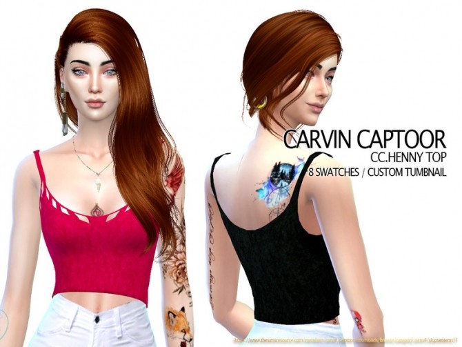 Sims 4 Henny Top by carvin captoor at TSR