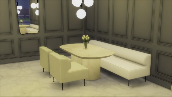 Sims 4 EAVE DINING SOFA COLLECTION at Meinkatz Creations