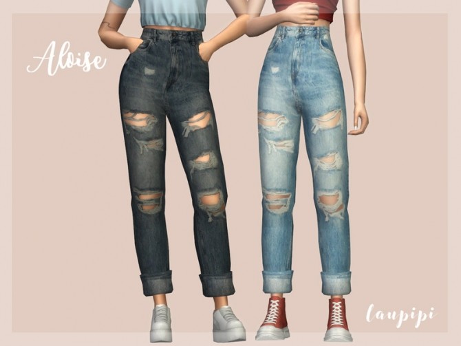 Sims 4 Aloise Jeans by laupipi at TSR