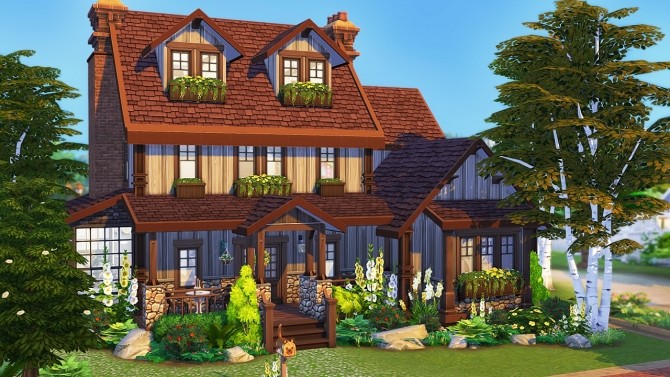 Sims 4 CUTE RUSTIC FAMILY HOME at Aveline Sims