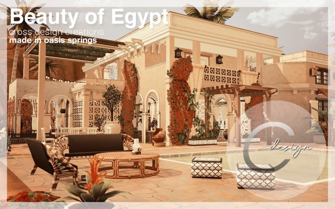 Sims 4 Beauty of Egypt home by Praline at Cross Design