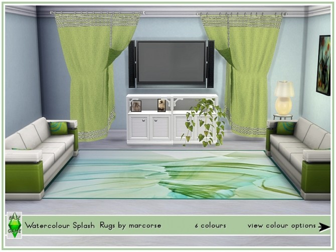 Sims 4 Watercolour Splash Rugs by marcorse at TSR