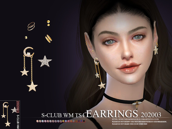 Sims 4 EARRINGS 202003 by S Club WM at TSR