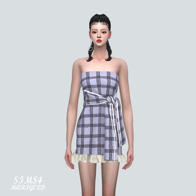 Sims 4 Tied Sporty Tube Top Mini Dress at Marigold