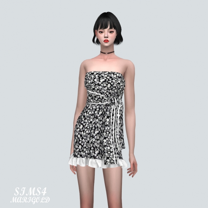 Tied Sporty Tube Top Mini Dress at Marigold » Sims 4 Updates