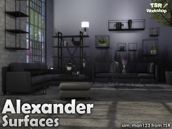Sims 4 Alexander Living Room Surfaces by sim man123 at TSR