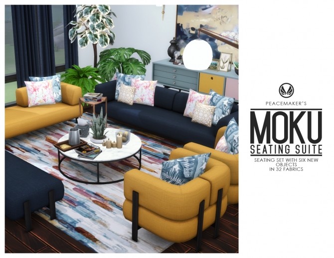 Sims 4 Moku Seating Suite   Modern Sofas in 6 New Designs at Simsational Designs