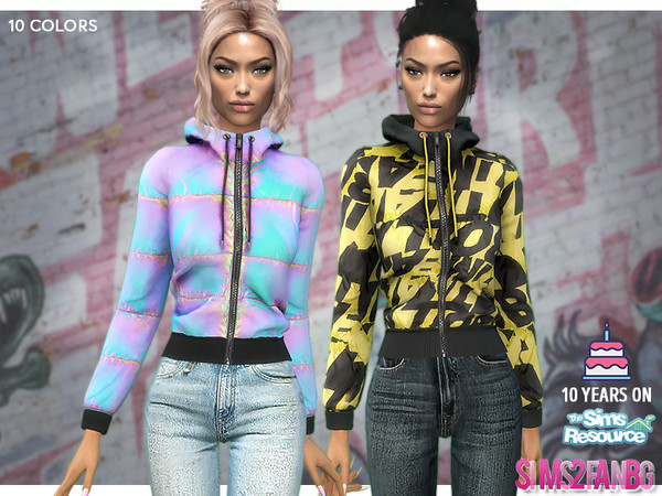 Sims 4 391 Hooded Puffer Jacket by sims2fanbg at TSR
