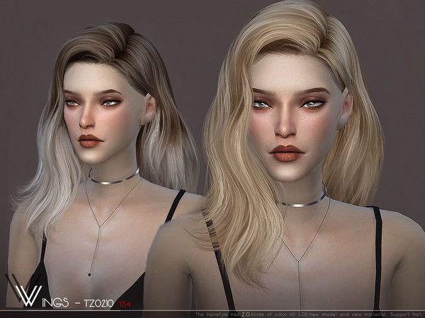 Sims 4 WINGS TZ0210 hairstyle by wingssims at TSR