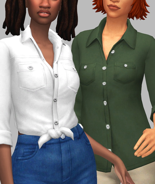Sims 4 Elaine Shirts   February Releases Part II at Saurus Sims