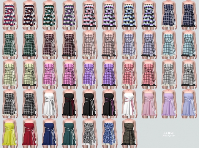 Tied Sporty Tube Top Mini Dress at Marigold » Sims 4 Updates