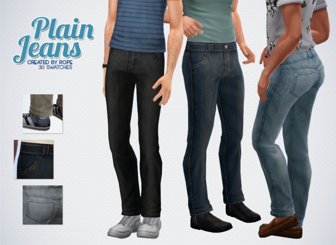 Sims 4 Plain Jeans M by Rope at Simsontherope