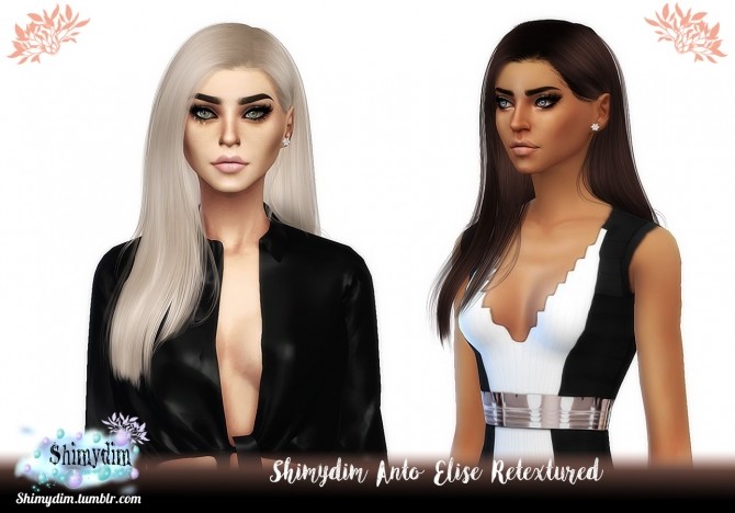 Sims 4 Anto Elise Hair Retexture Naturals + Unnaturals at Shimydim Sims