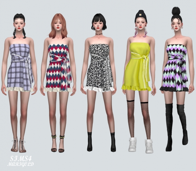 Tied Sporty Tube Top Mini Dress at Marigold » Sims 4 Updates