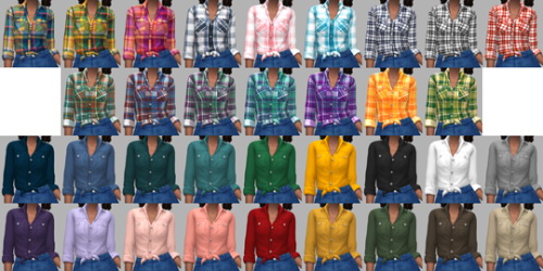 Sims 4 Elaine Shirts   February Releases Part II at Saurus Sims