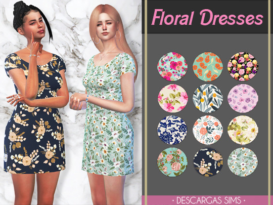 Sims 4 Floral Dresses at Descargas Sims