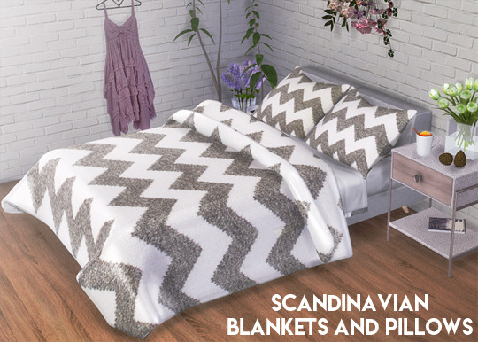Sims 4 Scandinavian Blankets and Pillows recolors at Descargas Sims