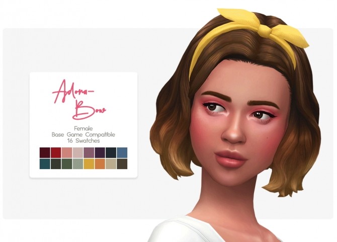 Sims 4 Audrey hair & Adora bow at Nolan Sims