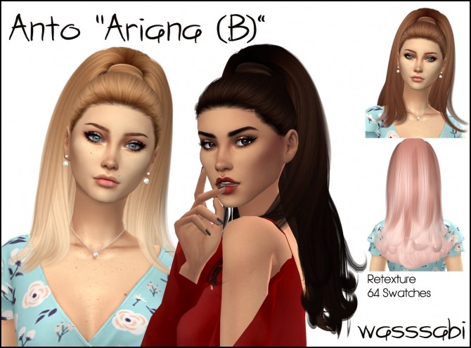 Sims 4 Antos Ariana hair retexture Version B at Wasssabi Sims
