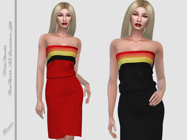 Sims 4 Pride Month Dress 01 by pizazz at TSR