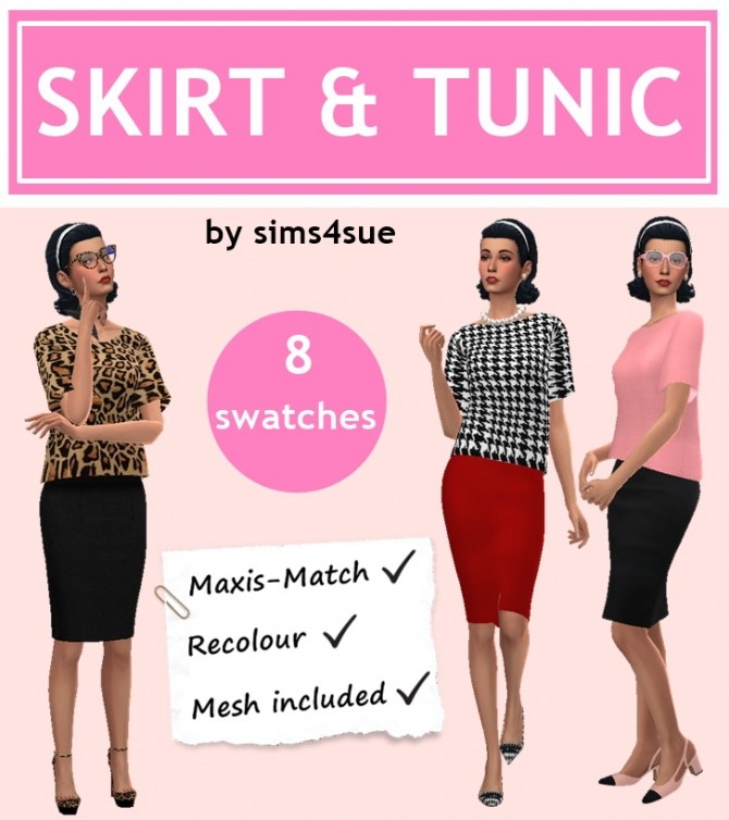 Sims 4 SKIRT & TUNIC at Sims4Sue