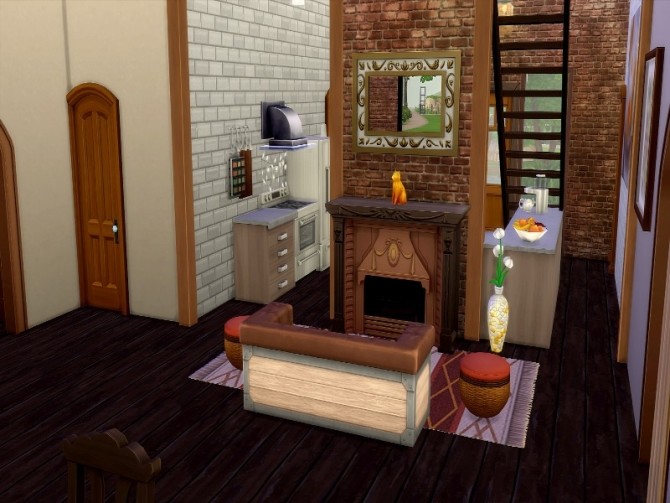 Sims 4 Red Brick house by GenkaiHaretsu at TSR