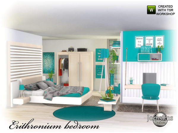 Sims 4 Erithronium bedroom by jomsims at TSR
