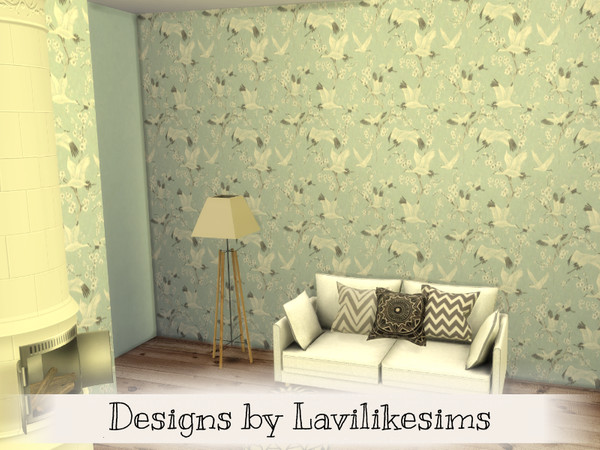 Sims 4 Storks in Trees walls by lavilikesims at TSR