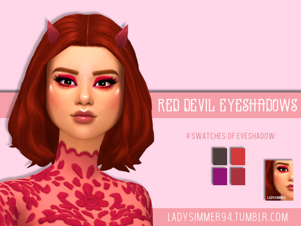Sims 4 Red Devil Eyeshadows by LadySimmer94 at TSR