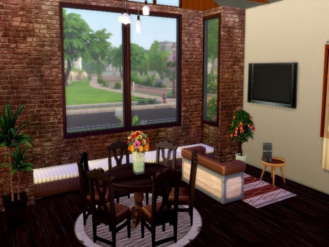 Sims 4 Red Brick house by GenkaiHaretsu at TSR