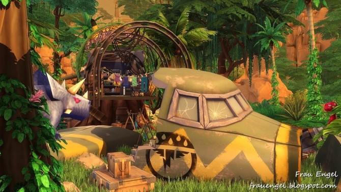 Sims 4 Lost in Jungle lot No CC at Frau Engel