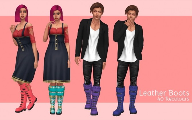 Sims 4 Leather boots at Midnightskysims