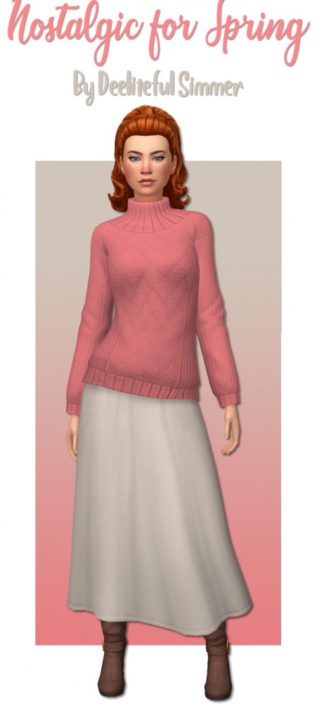 Sims 4 Nostalgic for spring outfit at Deeliteful Simmer