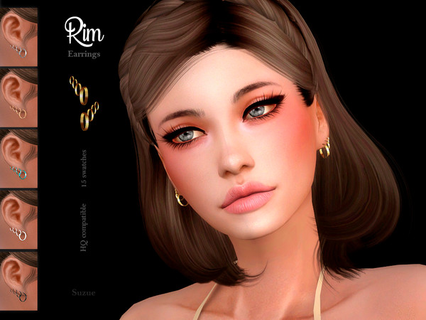 Sims 4 Rim Earrings by Suzue at TSR