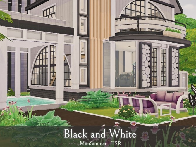 Sims 4 Black and White Loft by Mini Simmer at TSR