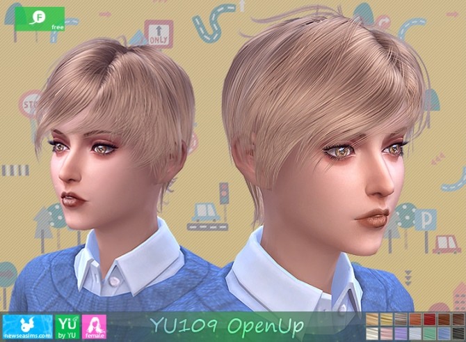 Sims 4 YU109 OpenUp hair F at Newsea Sims 4