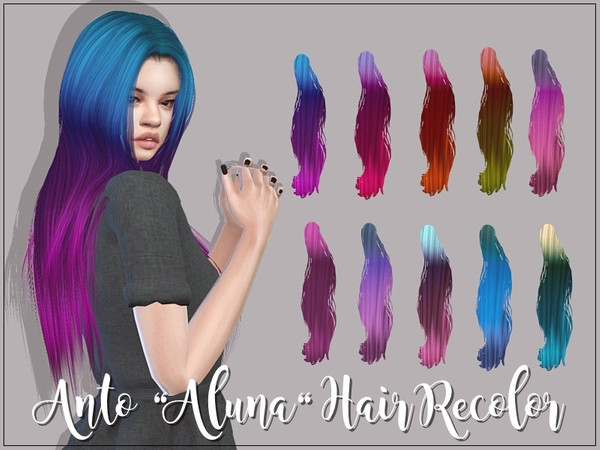 Sims 4 Anto Aluna Hair Recolor by GossipGirl at TSR