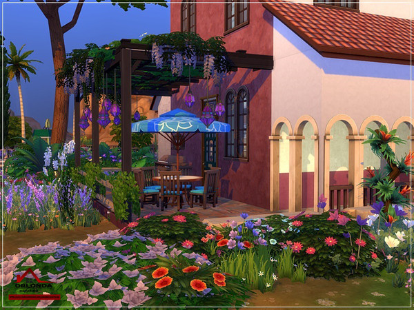 Sims 4 Orlonda Mediterranean traditional house by marychabb at TSR