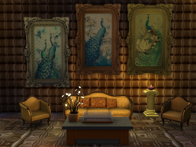 Sims 4 Peacock art canvas and more walls and floors at Anna Quinn Stories