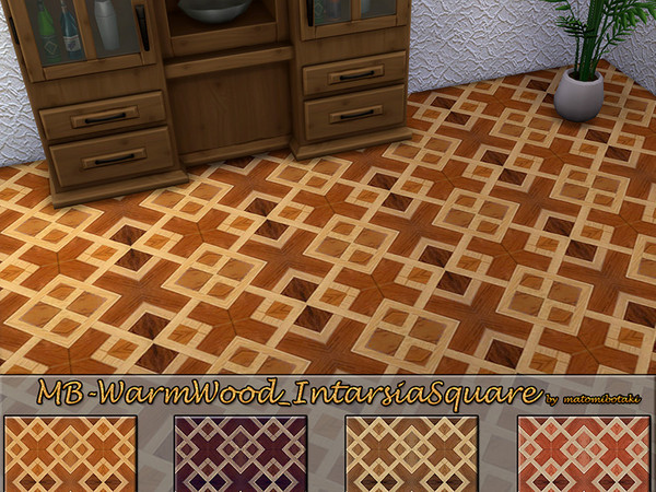 Sims 4 MB Warm Wood Intarsia Square by matomibotaki at TSR