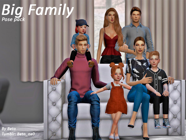 Sims 4 Big Family Pose Pack by Beto ae0 at TSR