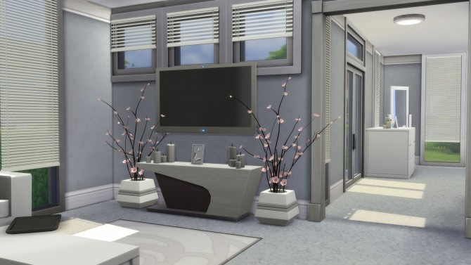 Sims 4 Small Modern Grey & White Themed Home by AnimeKayleigh at Mod The Sims