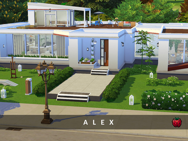 Sims 4 Alex contemporary house by melapples at TSR