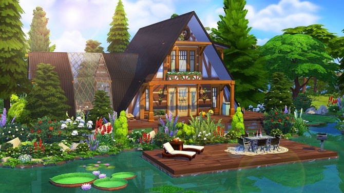 Sims 4 LAKESIDE A FRAME COTTAGE at Aveline Sims