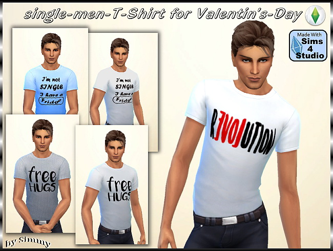 Sims 4 Valentines T Shirts for men by Simmy at All 4 Sims