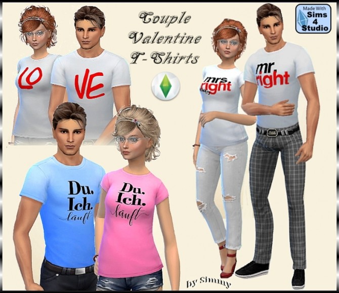 Sims 4 Valentines T Shirts for men by Simmy at All 4 Sims