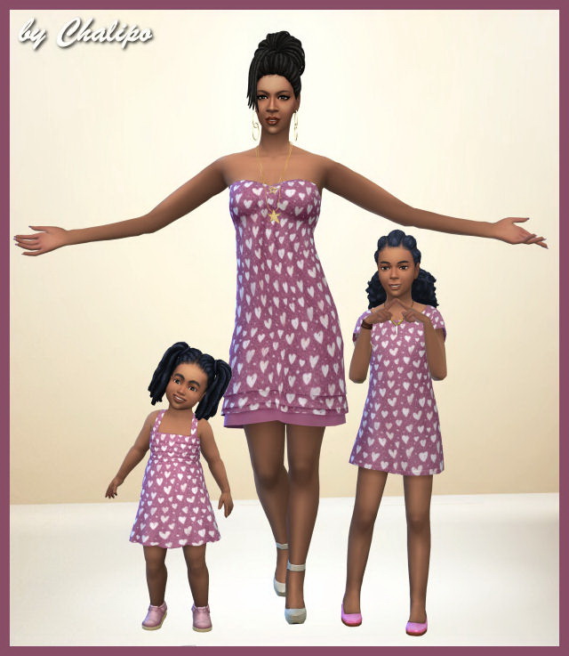 Sims 4 Valentine dress all ages by Chalipo at All 4 Sims