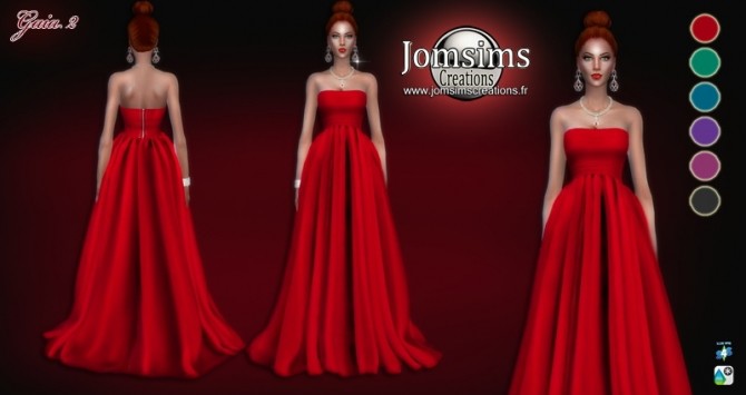 Sims 4 Gaia 2 long evening dress at Jomsims Creations
